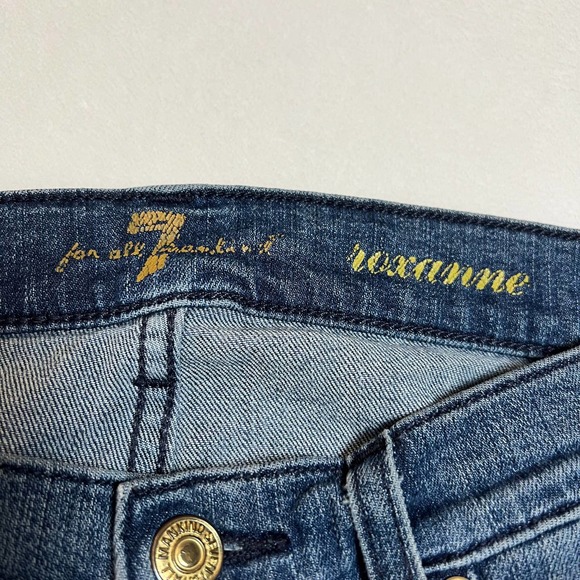 7 For All Mankind Blue Skinny Jeans - Picture 4 of 10